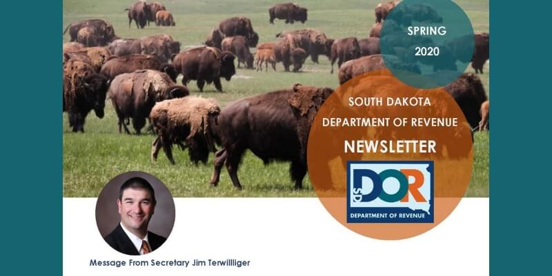 front page cover of spring 2020 newsletter with heard of buffalo roaming and message from Secretary Jim Terwilliger 