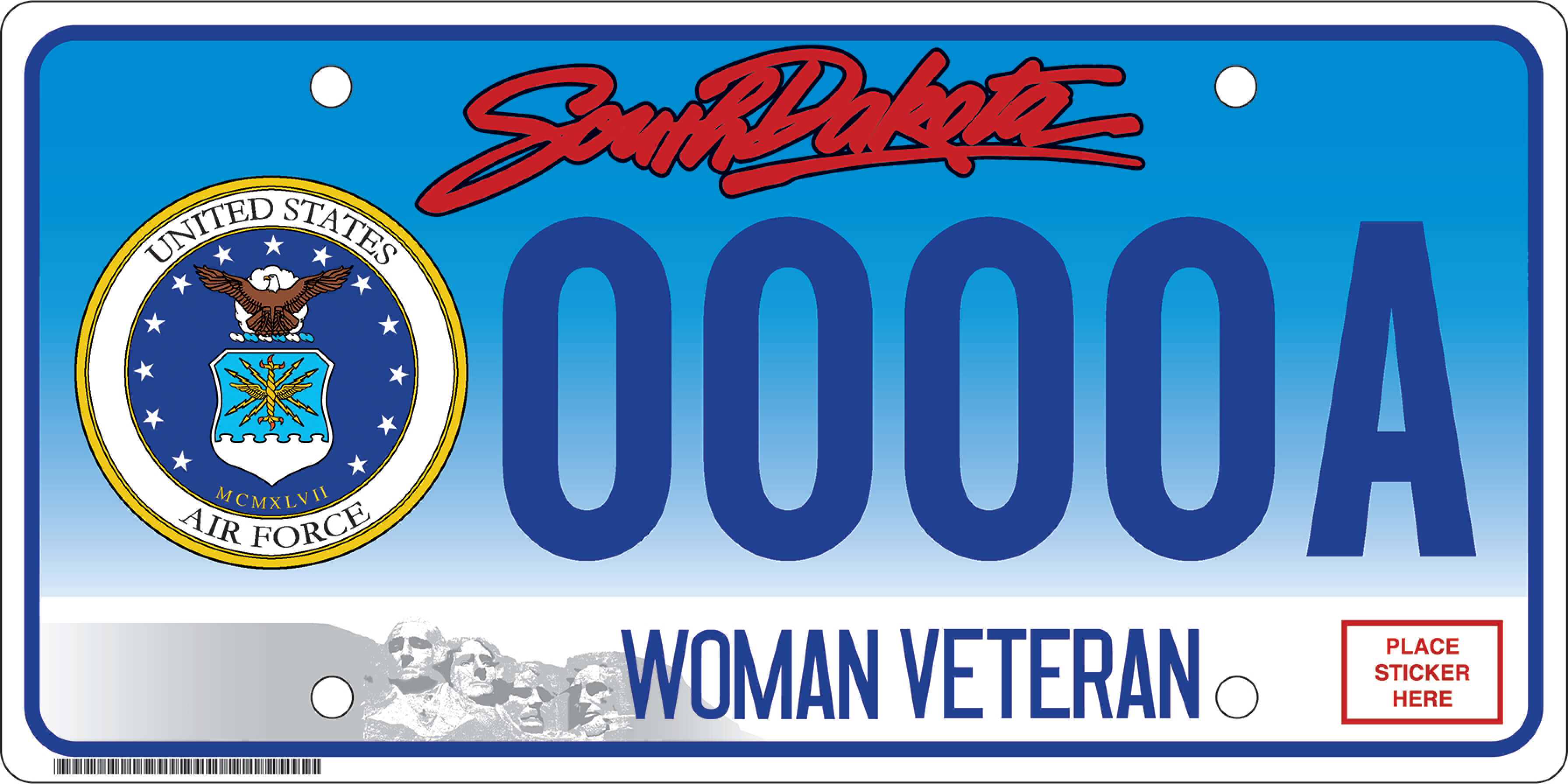 Woman Veteran Air Force Plate