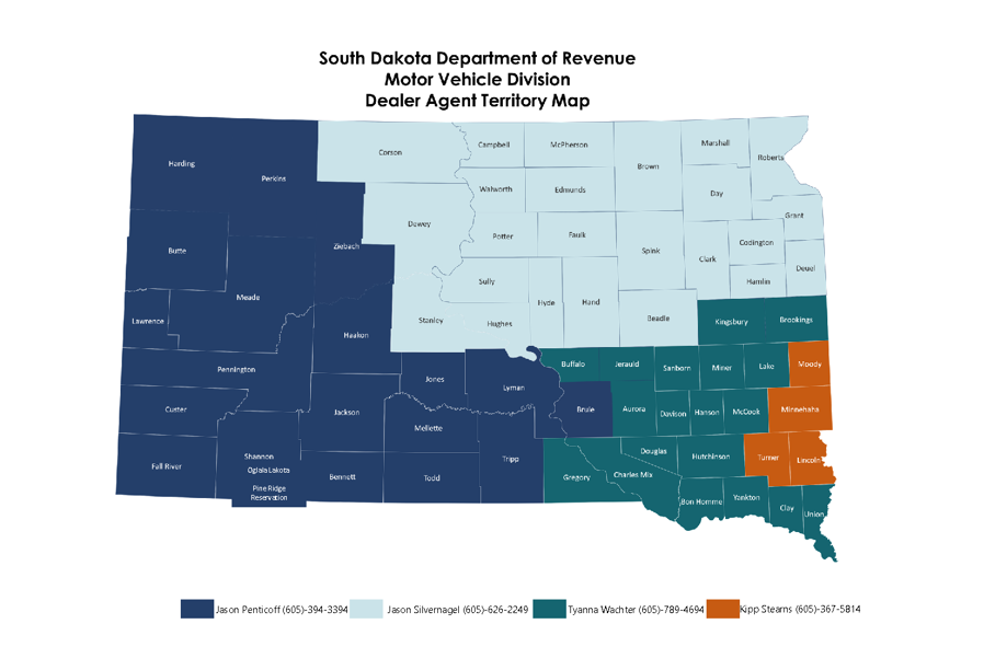 Motor Vehicle Division Dealer Agent Territory Map