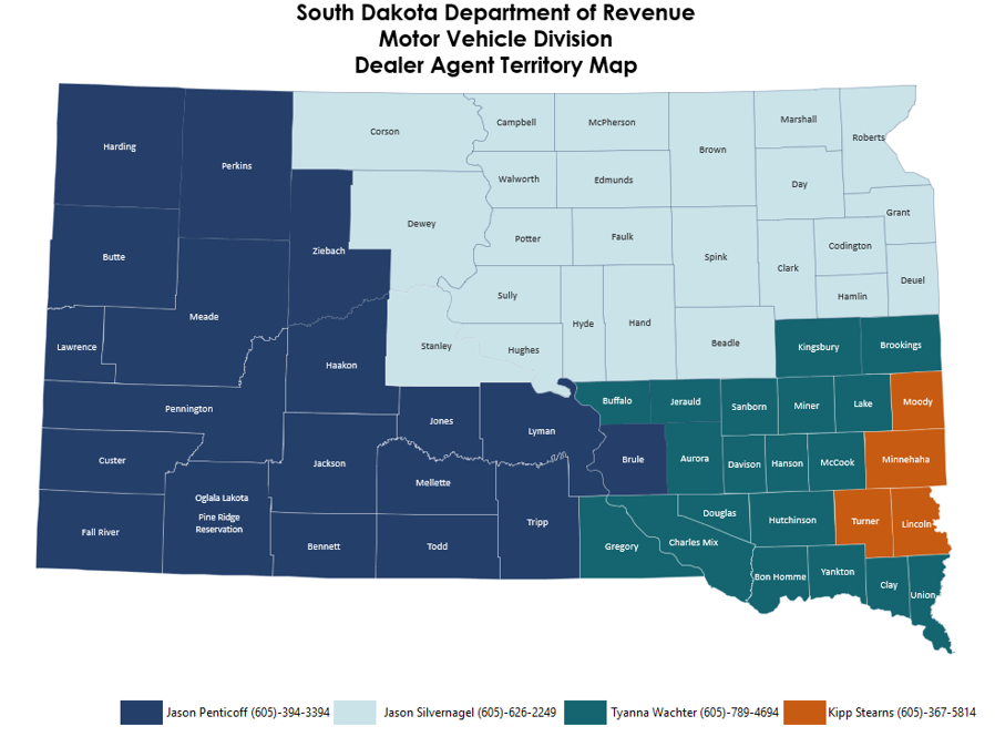 Motor Vehicle Division Dealer Agent Territory Map