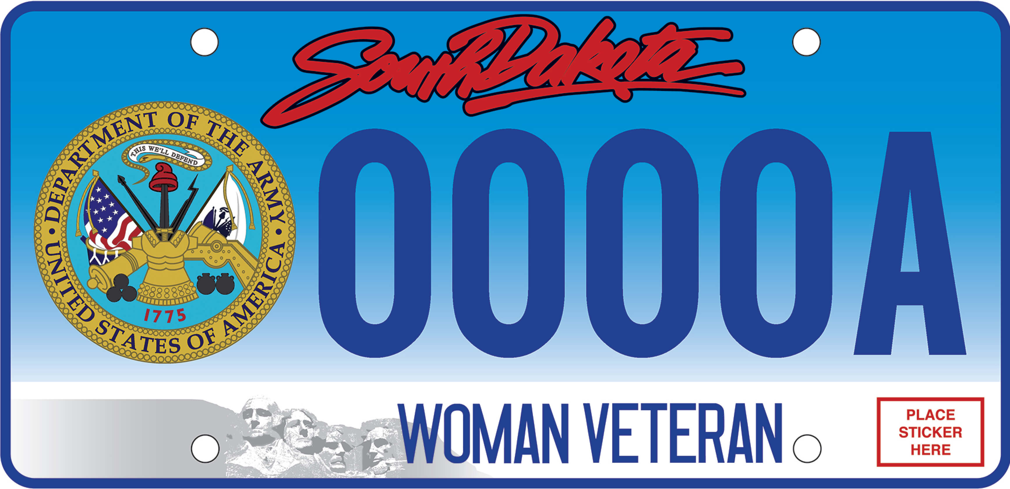 Woman Veteran Army Plate