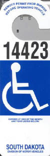 Portable Physically Disabled Person Parking Permit
