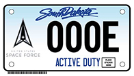 SD SPACE FROCE ACTIVE DUTY MOTORCYCLE PLATE