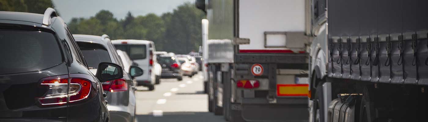 Trucks Driving in Traffic