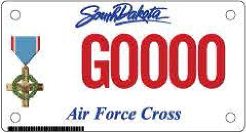 Air Force Cross Motorcycle Plate