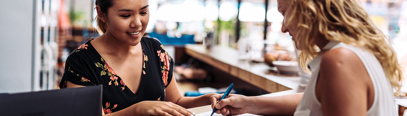 Government Worker helping citizen